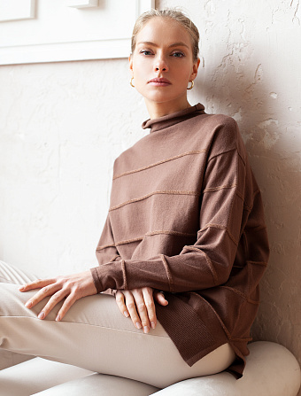 картинка Джемпер женский карамель-меланж магазин Одежда+ являющийся официальным дистрибьютором в России 