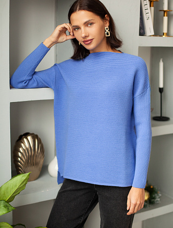 картинка Джемпер женский светло-синий магазин Одежда+ являющийся официальным дистрибьютором в России 