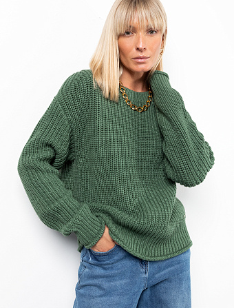 картинка Джемпер женский темно-зеленый магазин Одежда+ являющийся официальным дистрибьютором в России 