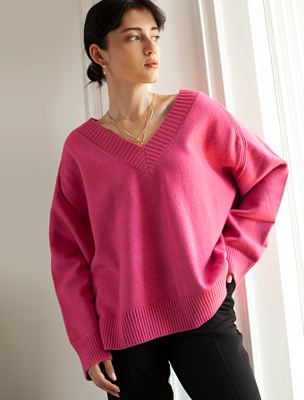 картинка Джемпер женский ярко-розовый магазин Одежда+ являющийся официальным дистрибьютором в России 